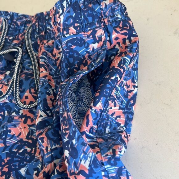 Peter Millar Men's Pink/Blue/Navy Seaside Print Swim Trunks, Size Small, NWT - Picture 5 of 11